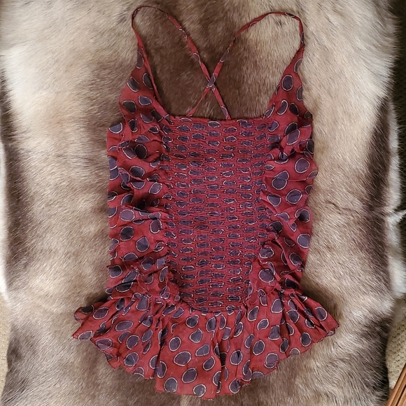 Étoile Isabel Marant Bowen Silk Burgundy Top - Picture 5 of 9